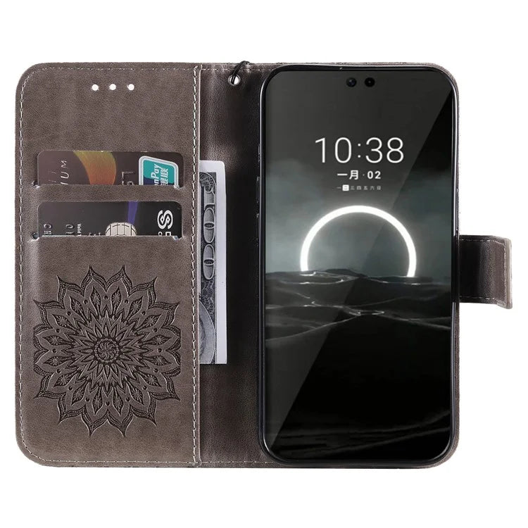 KT Imprinting Flower Series-1 For Huawei Pura 70 Case Leather Sunflower Phone Cover Stand Card Slot