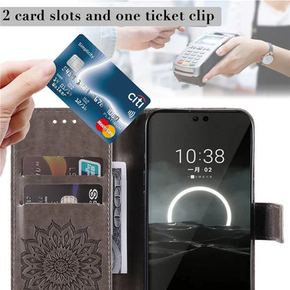 KT Imprinting Flower Series-1 For Huawei Pura 70 Case Leather Sunflower Phone Cover Stand Card Slot