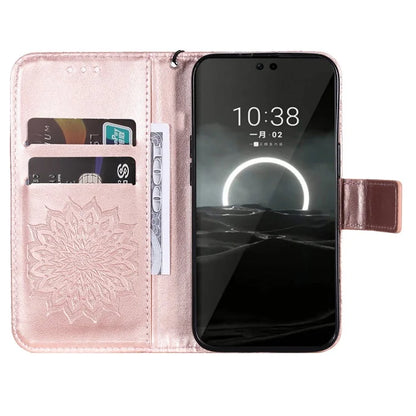 KT Imprinting Flower Series-1 For Huawei Pura 70 Case Leather Sunflower Phone Cover Stand Card Slot