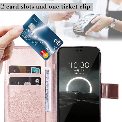 KT Imprinting Flower Series-1 For Huawei Pura 70 Case Leather Sunflower Phone Cover Stand Card Slot