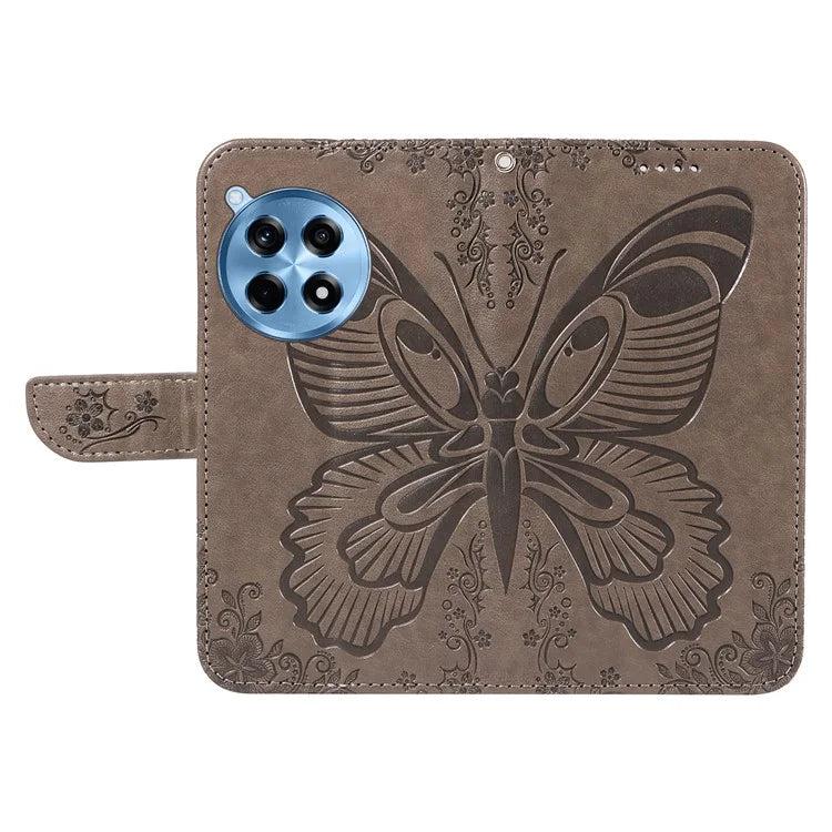 For OnePlus 12R 5G / Ace 3 5G Case Butterfly Shockproof Leather Flip Phone Cover
