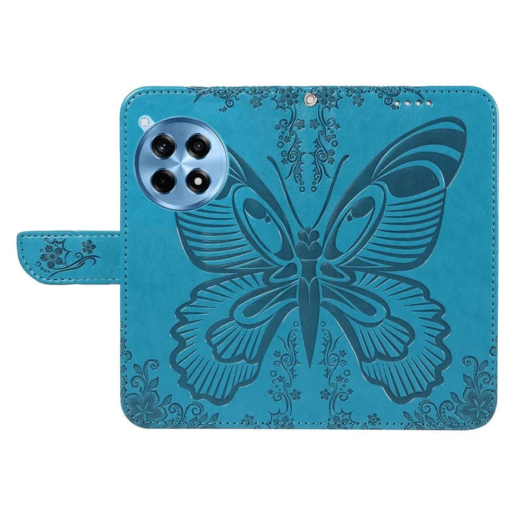 For OnePlus 12R 5G / Ace 3 5G Case Butterfly Shockproof Leather Flip Phone Cover