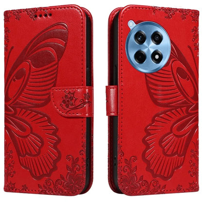 For OnePlus 12R 5G / Ace 3 5G Case Butterfly Shockproof Leather Flip Phone Cover