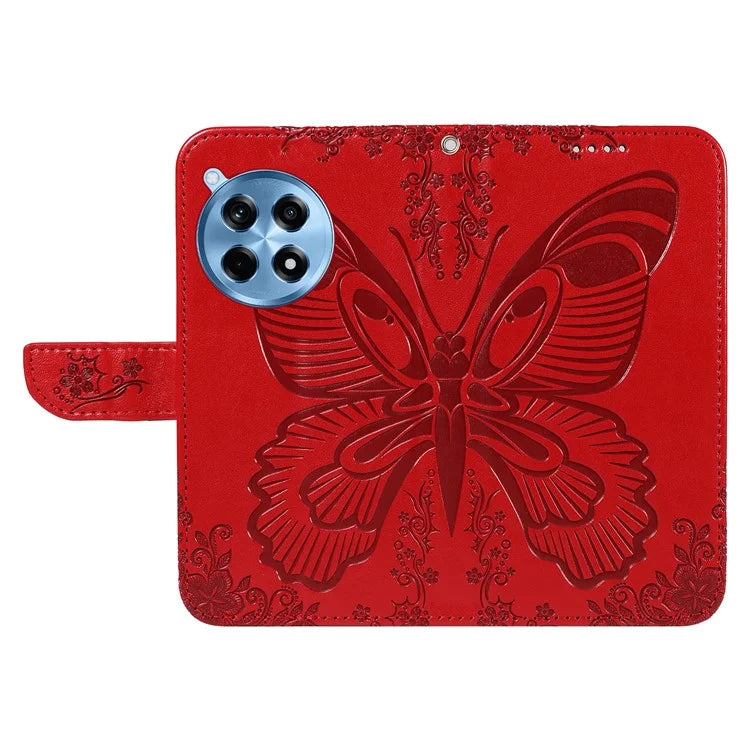 For OnePlus 12R 5G / Ace 3 5G Case Butterfly Shockproof Leather Flip Phone Cover