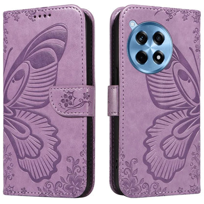 For OnePlus 12R 5G / Ace 3 5G Case Butterfly Shockproof Leather Flip Phone Cover