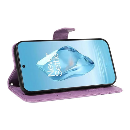 For OnePlus 12R 5G / Ace 3 5G Case Butterfly Shockproof Leather Flip Phone Cover