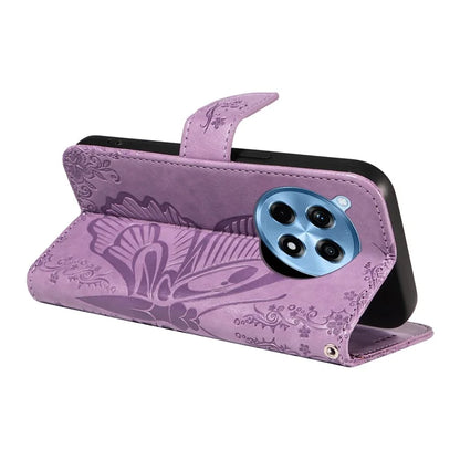 For OnePlus 12R 5G / Ace 3 5G Case Butterfly Shockproof Leather Flip Phone Cover