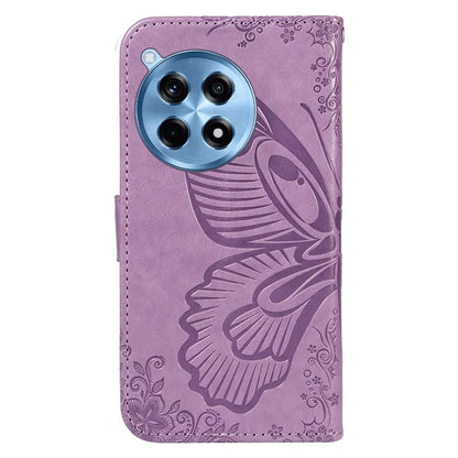 For OnePlus 12R 5G / Ace 3 5G Case Butterfly Shockproof Leather Flip Phone Cover