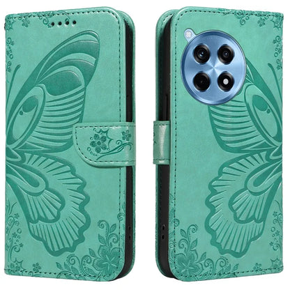 For OnePlus 12R 5G / Ace 3 5G Case Butterfly Shockproof Leather Flip Phone Cover