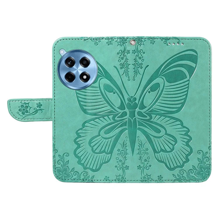 For OnePlus 12R 5G / Ace 3 5G Case Butterfly Shockproof Leather Flip Phone Cover