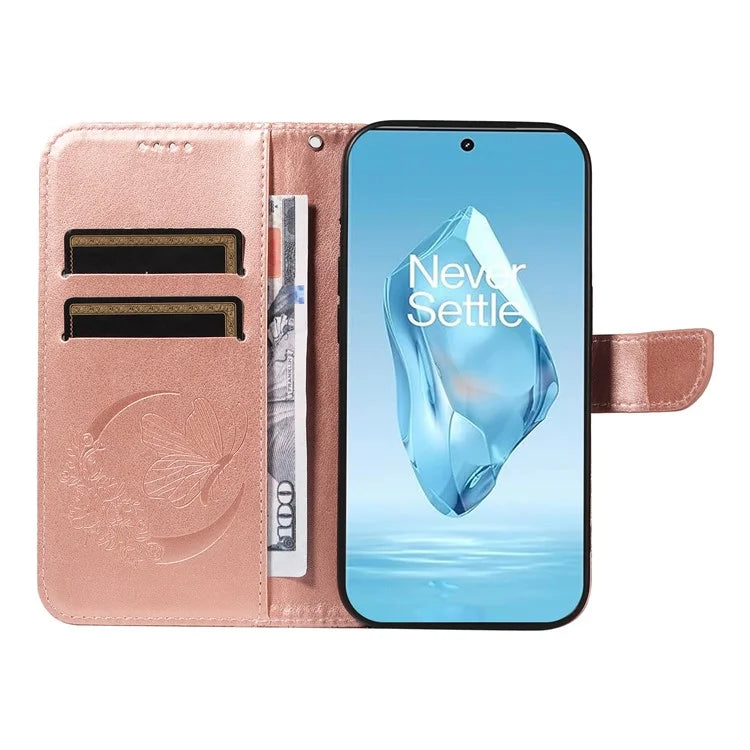 For OnePlus 12R 5G / Ace 3 5G Case Butterfly Shockproof Leather Flip Phone Cover
