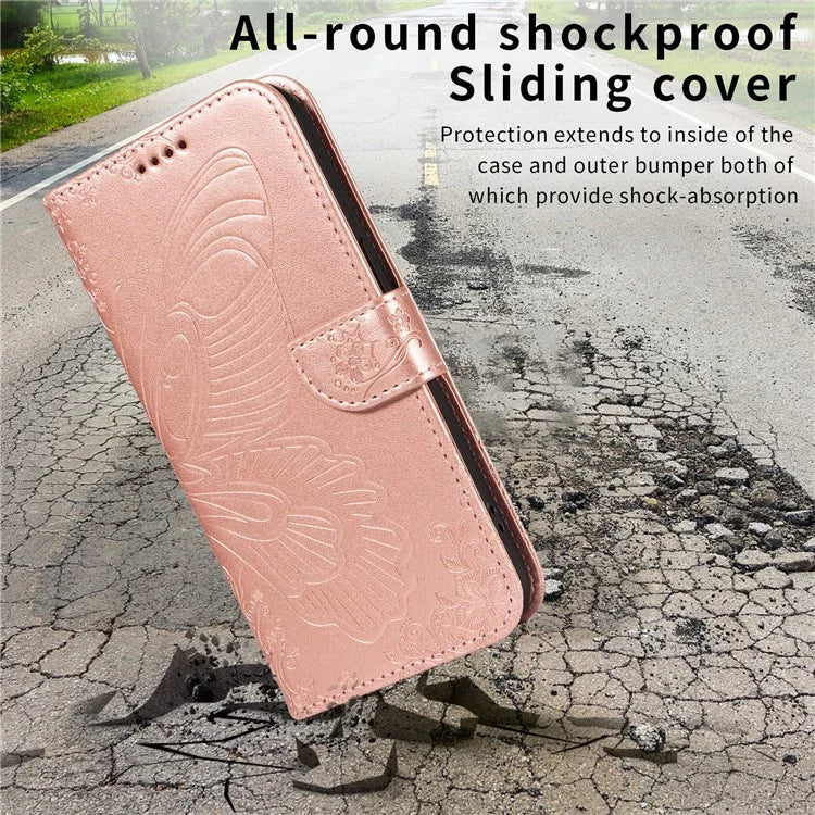 For OnePlus 12R 5G / Ace 3 5G Case Butterfly Shockproof Leather Flip Phone Cover