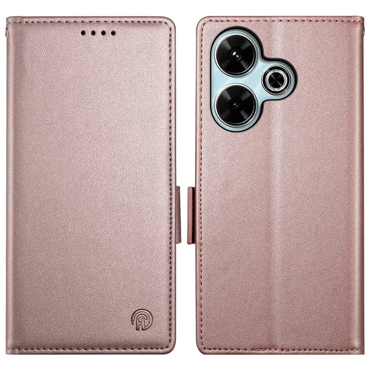 DF-010 For Xiaomi Redmi 13 4G / 5G / Note 13R 5G / Poco M6 4G Wallet Case PU Leather Stand Phone Shell