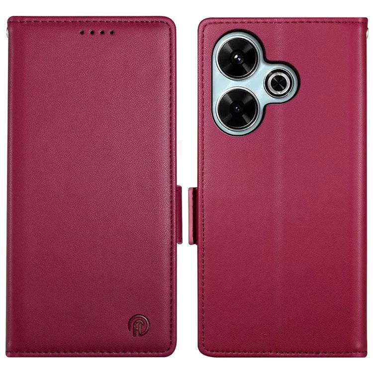 DF-010 For Xiaomi Redmi 13 4G / 5G / Note 13R 5G / Poco M6 4G Wallet Case PU Leather Stand Phone Shell