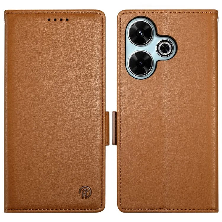 DF-010 For Xiaomi Redmi 13 4G / 5G / Note 13R 5G / Poco M6 4G Wallet Case PU Leather Stand Phone Shell