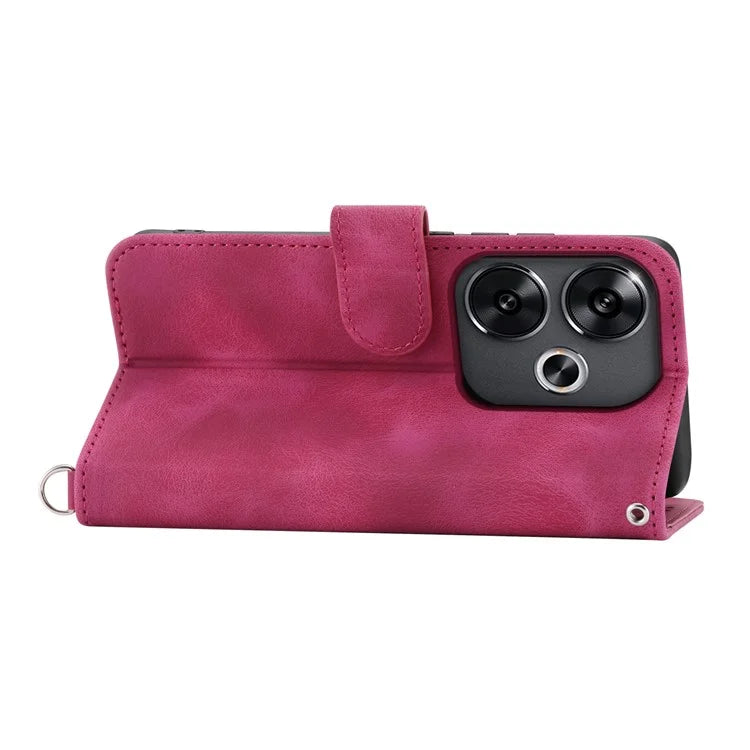 For Xiaomi Redmi Turbo 3 5G / Poco F6 5G Phone Case Flower Pattern PU Leather Wallet Cover with Straps