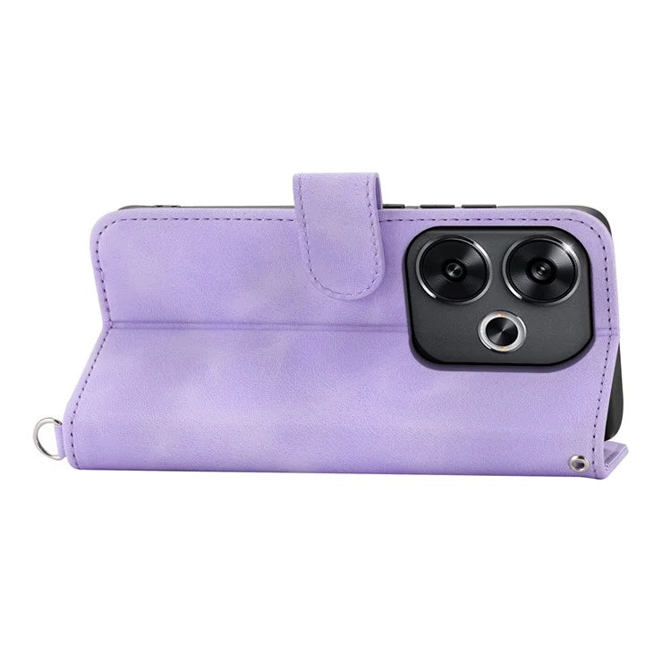 For Xiaomi Redmi Turbo 3 5G / Poco F6 5G Phone Case Flower Pattern PU Leather Wallet Cover with Straps
