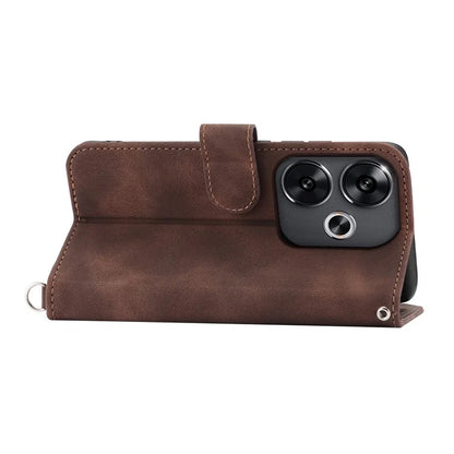 For Xiaomi Redmi Turbo 3 5G / Poco F6 5G Phone Case Flower Pattern PU Leather Wallet Cover with Straps