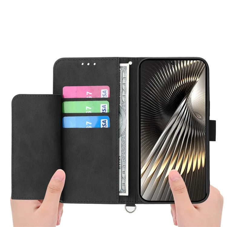 For Xiaomi Redmi Turbo 3 5G / Poco F6 5G Phone Case Flower Pattern PU Leather Wallet Cover with Straps