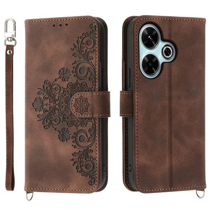 For Xiaomi Redmi 13 4G / 5G / Note 13R 5G / Poco M6 4G Phone Case Flower Imprint Leather Wallet Cover