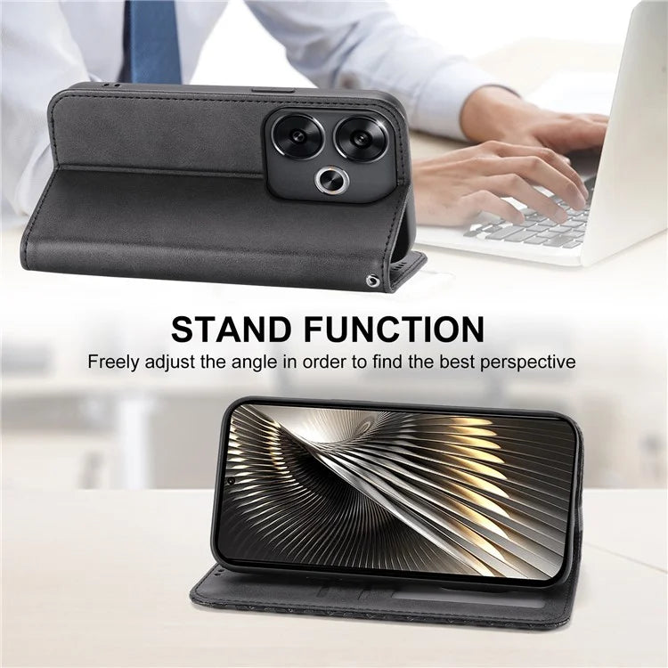 For Xiaomi Redmi Turbo 3 5G / Poco F6 5G Case Imprint Calf Texture Leather Wallet Phone Cover