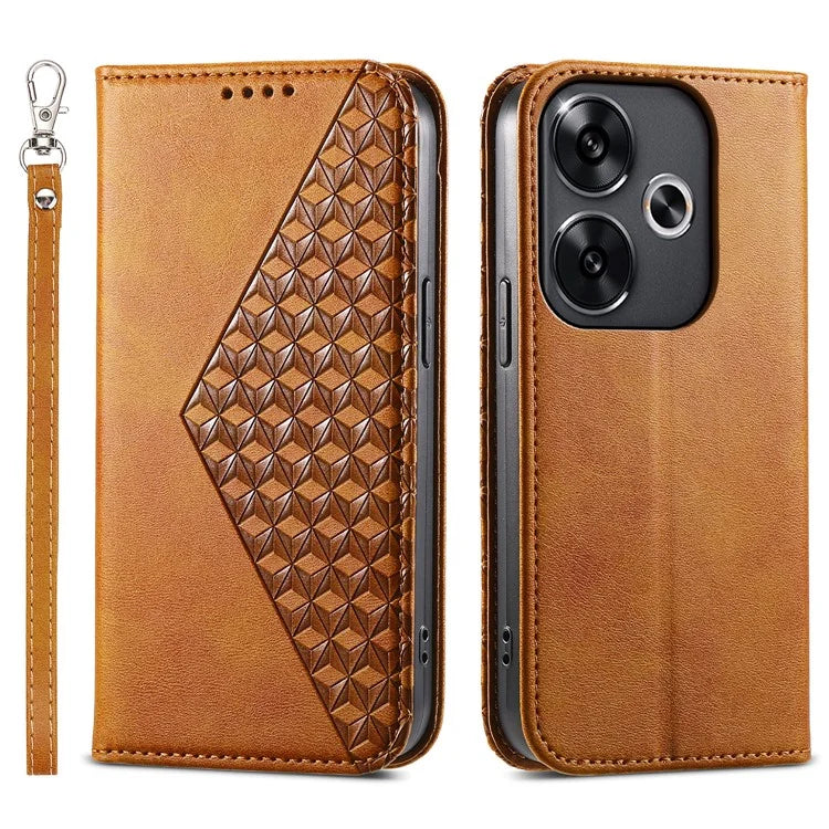 For Xiaomi Redmi Turbo 3 5G / Poco F6 5G Case Imprint Calf Texture Leather Wallet Phone Cover