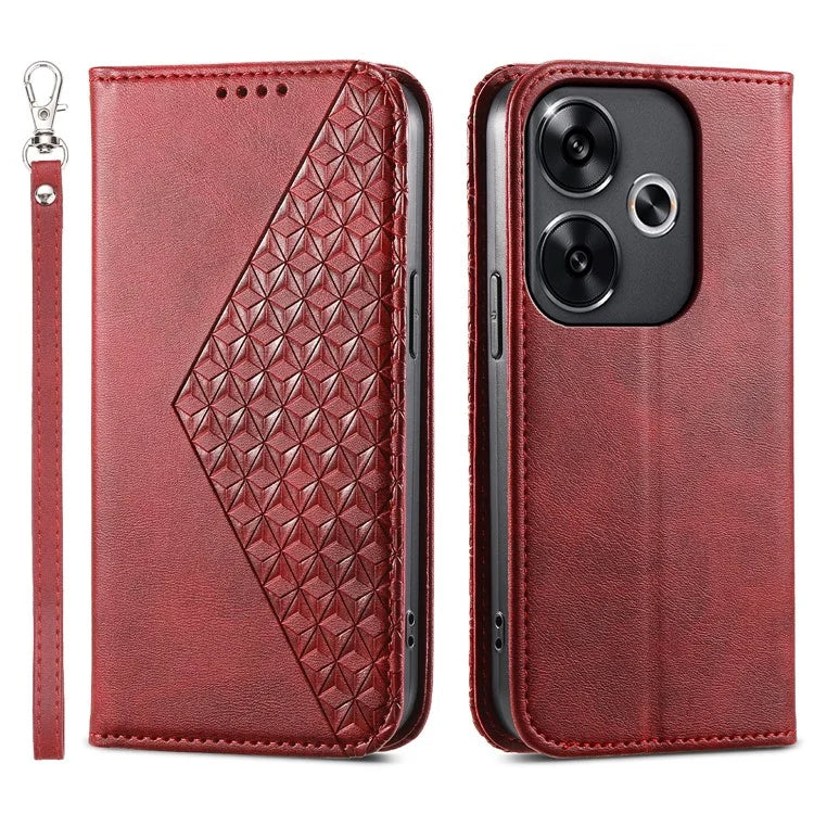 For Xiaomi Redmi Turbo 3 5G / Poco F6 5G Case Imprint Calf Texture Leather Wallet Phone Cover