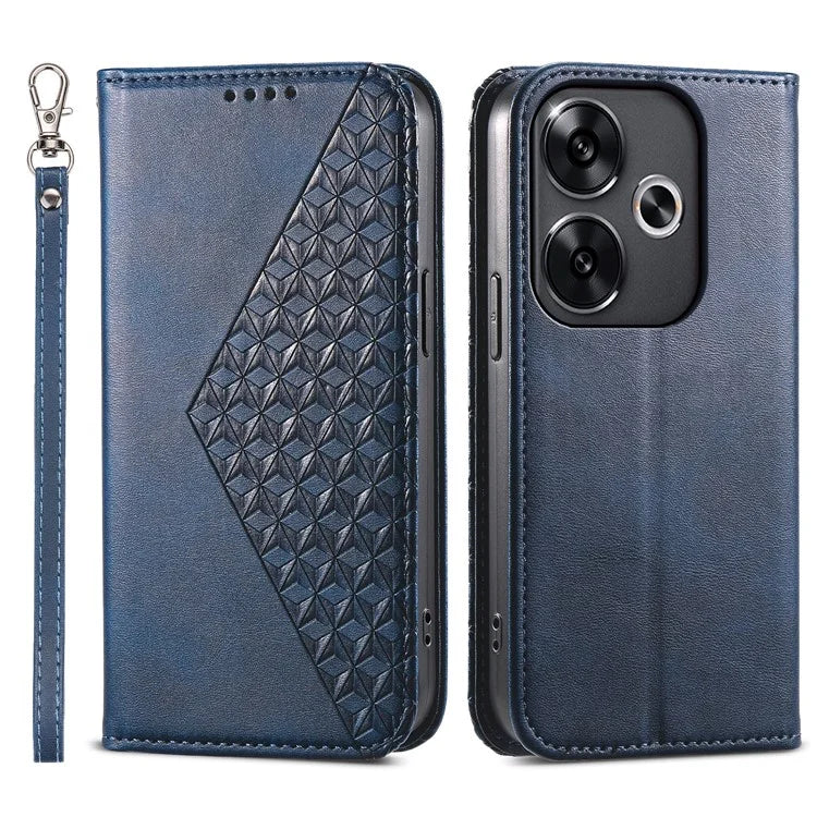For Xiaomi Redmi Turbo 3 5G / Poco F6 5G Case Imprint Calf Texture Leather Wallet Phone Cover