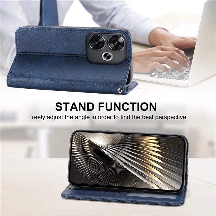 For Xiaomi Redmi Turbo 3 5G / Poco F6 5G Case Imprint Calf Texture Leather Wallet Phone Cover