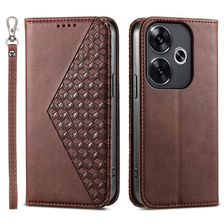 For Xiaomi Redmi Turbo 3 5G / Poco F6 5G Case Imprint Calf Texture Leather Wallet Phone Cover