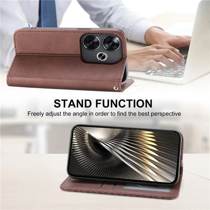 For Xiaomi Redmi Turbo 3 5G / Poco F6 5G Case Imprint Calf Texture Leather Wallet Phone Cover