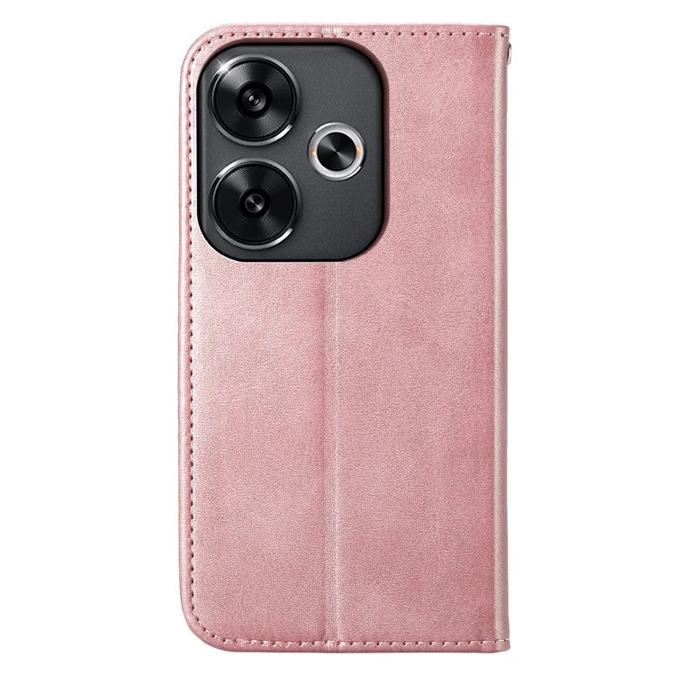 For Xiaomi Redmi Turbo 3 5G / Poco F6 5G Case Imprint Calf Texture Leather Wallet Phone Cover