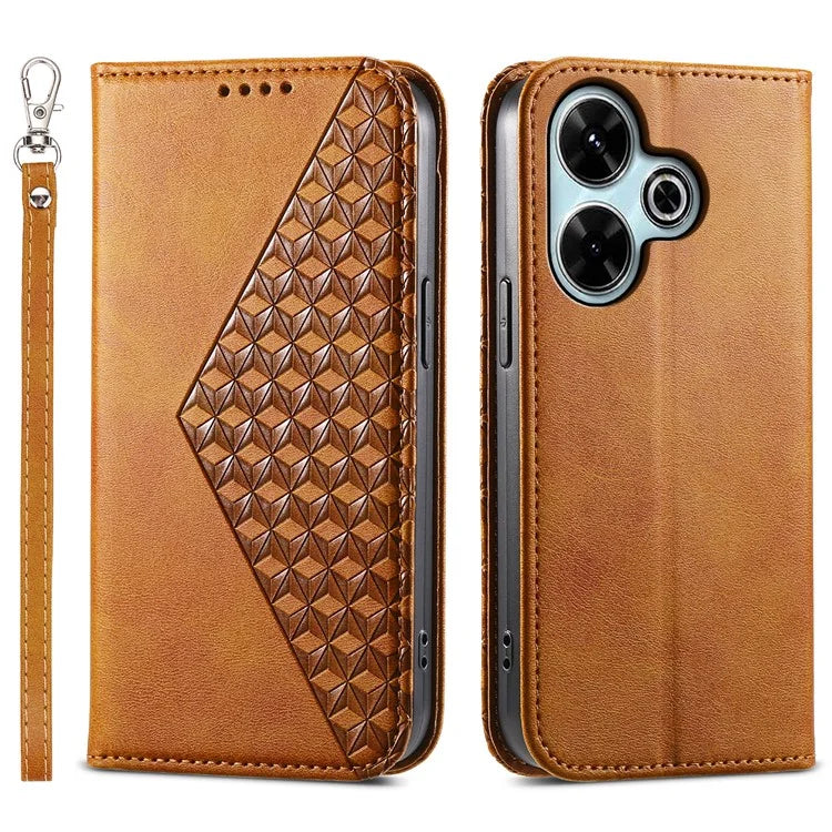 For Xiaomi Redmi 13 4G / 5G / Note 13R 5G / Poco M6 4G Case Calf Texture PU Leather Phone Cover with Wallet