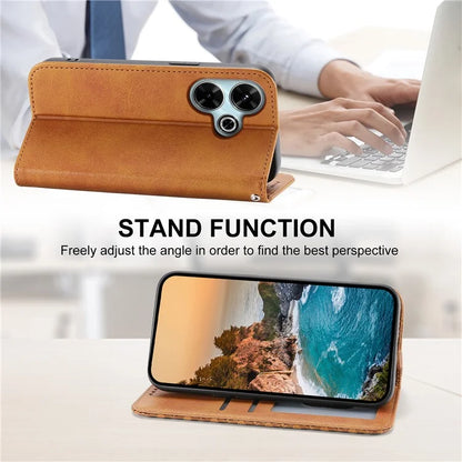 For Xiaomi Redmi 13 4G / 5G / Note 13R 5G / Poco M6 4G Case Calf Texture PU Leather Phone Cover with Wallet