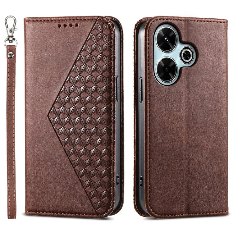 For Xiaomi Redmi 13 4G / 5G / Note 13R 5G / Poco M6 4G Case Calf Texture PU Leather Phone Cover with Wallet