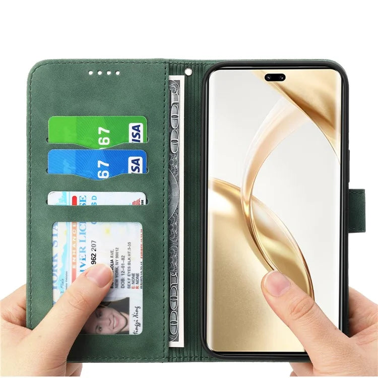 DIERFENG DF-03 For Honor 200 Pro 5G Case Lines Imprinted Leather Wallet Phone Cover