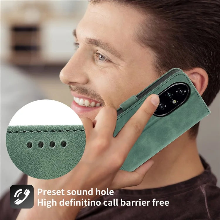DIERFENG DF-03 For Honor 200 Pro 5G Case Lines Imprinted Leather Wallet Phone Cover