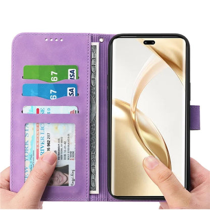 DIERFENG DF-03 For Honor 200 Pro 5G Case Lines Imprinted Leather Wallet Phone Cover