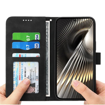 DIERFENG DF-03 For Xiaomi Redmi Turbo 3 5G / Poco F6 5G Leather Case Lines Imprint Wallet Phone Cover