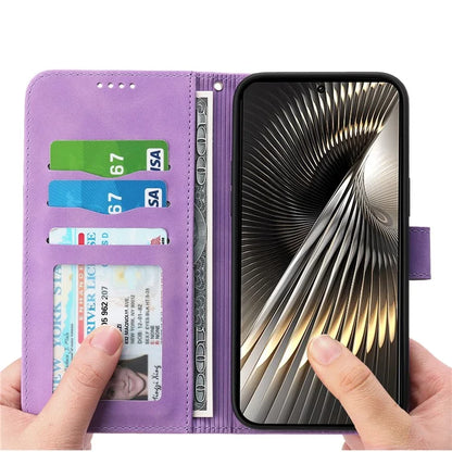 DIERFENG DF-03 For Xiaomi Redmi Turbo 3 5G / Poco F6 5G Leather Case Lines Imprint Wallet Phone Cover