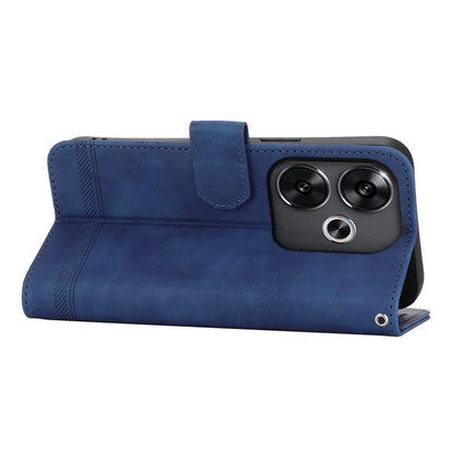 DIERFENG DF-03 For Xiaomi Redmi Turbo 3 5G / Poco F6 5G Leather Case Lines Imprint Wallet Phone Cover