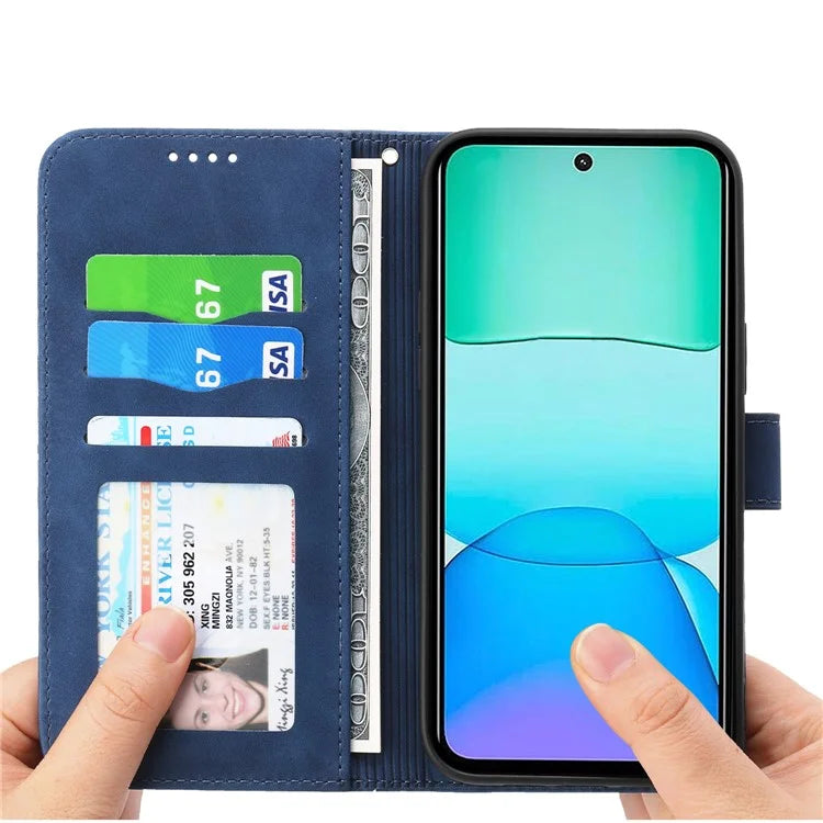 DIERFENG DF-03 For Xiaomi Redmi 13 4G / 5G / Note 13R 5G / Poco M6 4G Leather Case Wallet Phone Cover