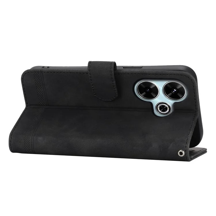 DIERFENG DF-03 For Xiaomi Redmi 13 4G / 5G / Note 13R 5G / Poco M6 4G Leather Case Wallet Phone Cover
