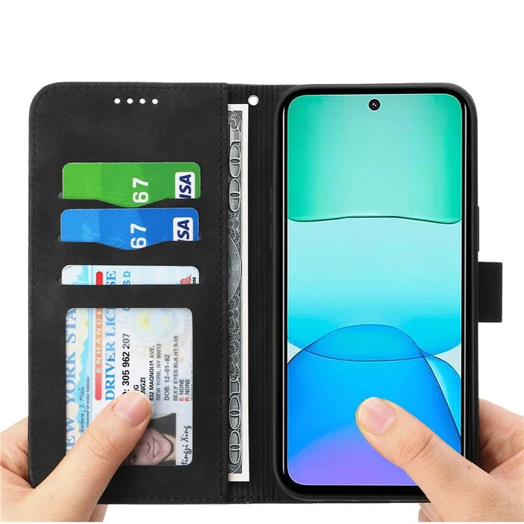 DIERFENG DF-03 For Xiaomi Redmi 13 4G / 5G / Note 13R 5G / Poco M6 4G Leather Case Wallet Phone Cover