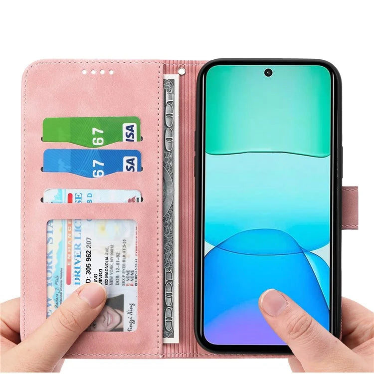 DIERFENG DF-03 For Xiaomi Redmi 13 4G / 5G / Note 13R 5G / Poco M6 4G Leather Case Wallet Phone Cover