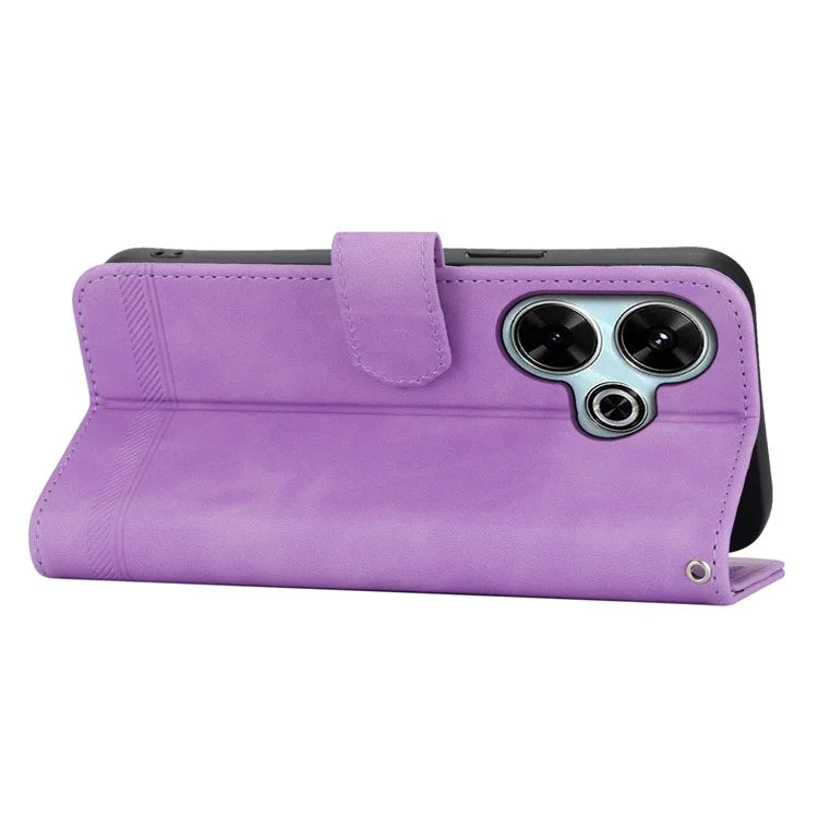DIERFENG DF-03 For Xiaomi Redmi 13 4G / 5G / Note 13R 5G / Poco M6 4G Leather Case Wallet Phone Cover