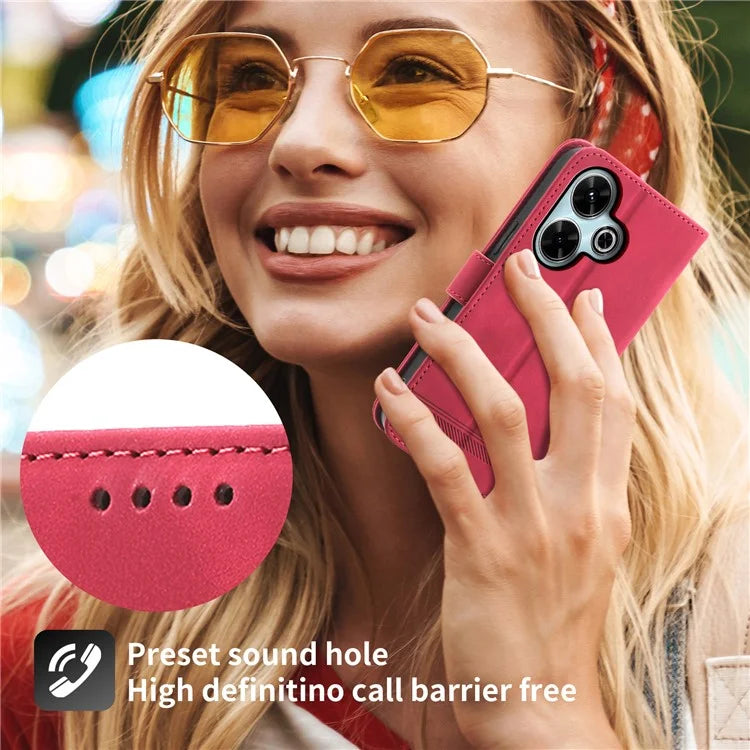 DIERFENG DF-03 For Xiaomi Redmi 13 4G / 5G / Note 13R 5G / Poco M6 4G Leather Case Wallet Phone Cover