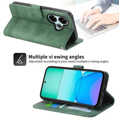 DIERFENG DF-03 For Xiaomi Redmi 13 4G / 5G / Note 13R 5G / Poco M6 4G Leather Case Wallet Phone Cover