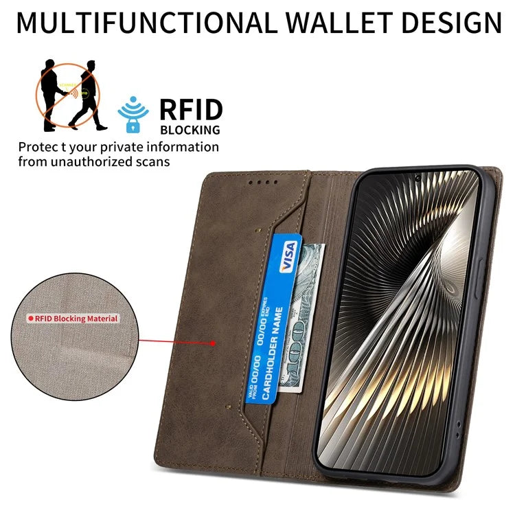 DF-05 For Xiaomi Redmi Turbo 3 5G / Poco F6 5G Case RFID Blocking PU Leather Phone Cover
