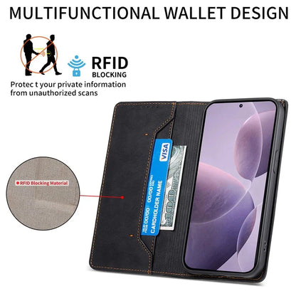 DF-05 For Xiaomi Poco F6 Pro 5G / Redmi K70 5G / K70 Pro 5G RFID Blocking Case PU Leather Phone Cover